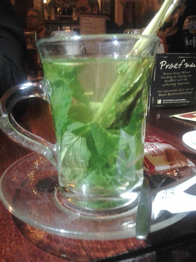 A glass of fresh mint tea